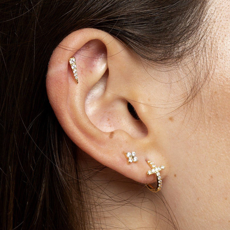 Versatile Diamond Vintage Cross Clip Style Ear Buckle