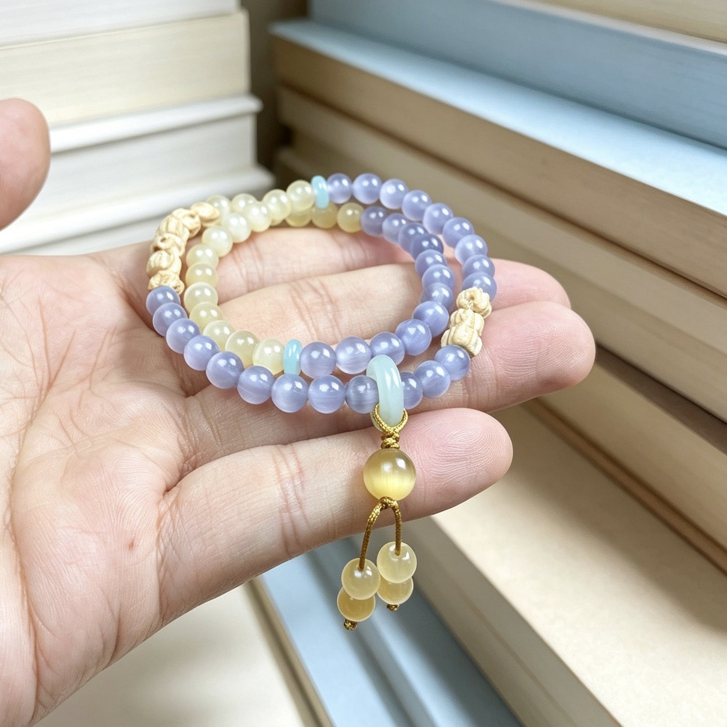 Women's Purple Opal Color Light Luxury Day Passion Fruit Seed Bracelets