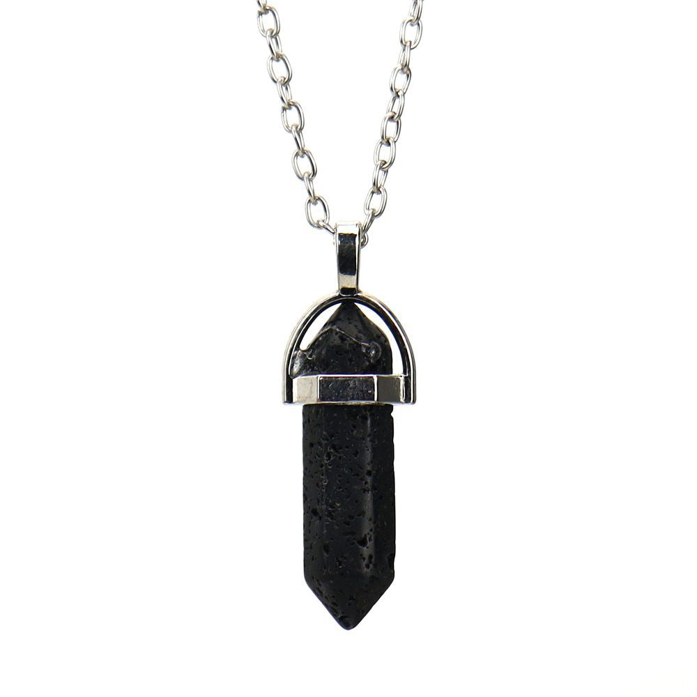 Agate Synthetic Crystal Hexagon Prism Soul Pendants