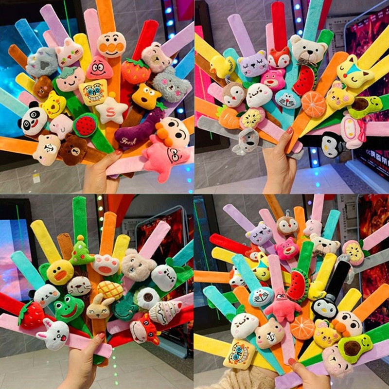 Children's Plush Cartoon Pop Cute Couple Female Slap Bracelet
