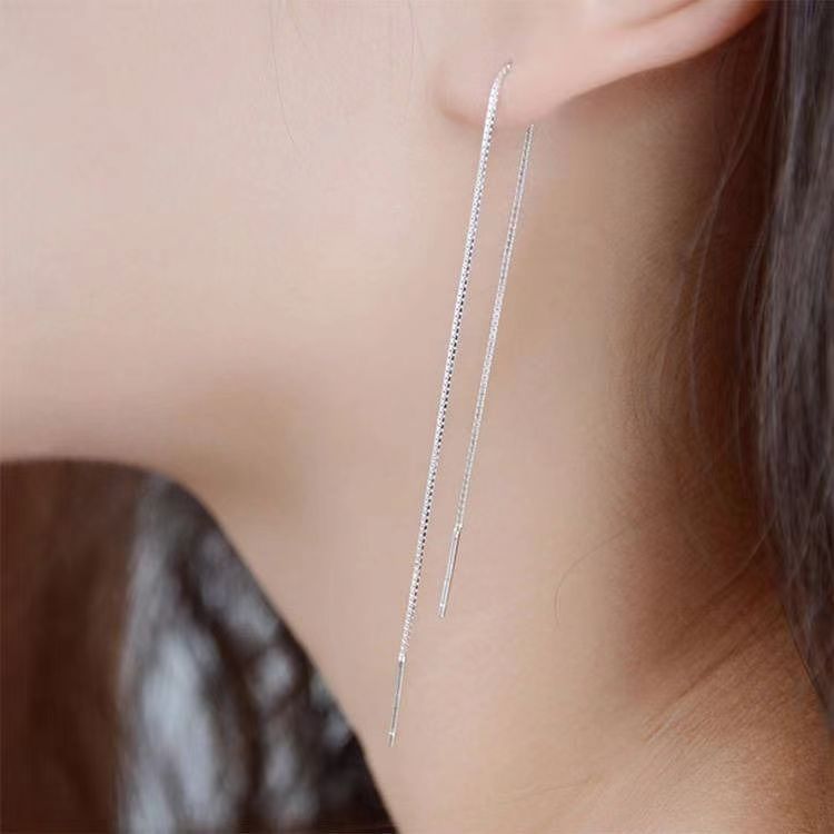 Sier Needle Long Temperament Wild Tassel Chain Super Fairy Ear Line