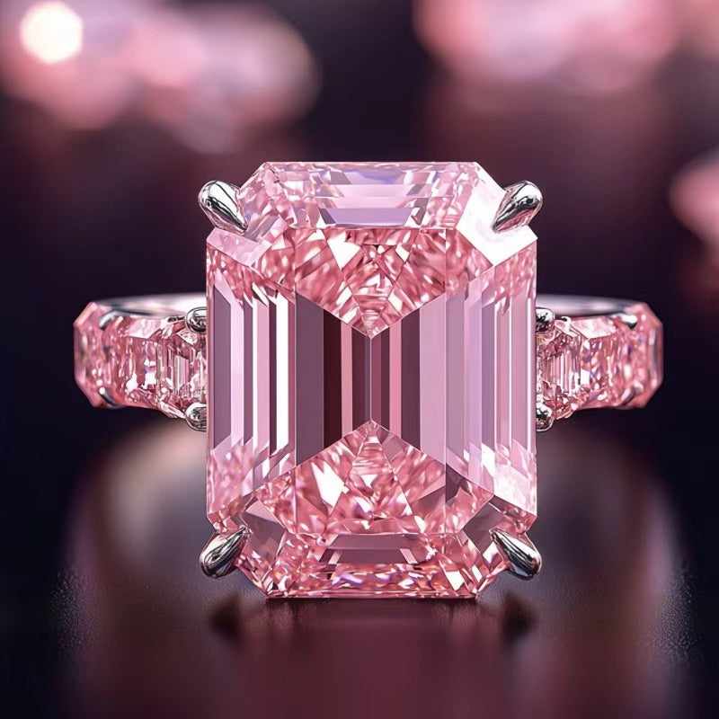 Popular Fashion Big Rectangular Marriage Engagement Ring