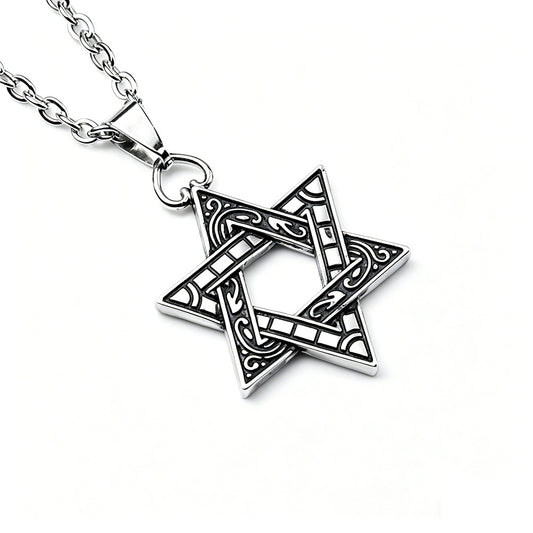 Men's Hexagram Trendy Hip Hop Long Fashion Necklaces