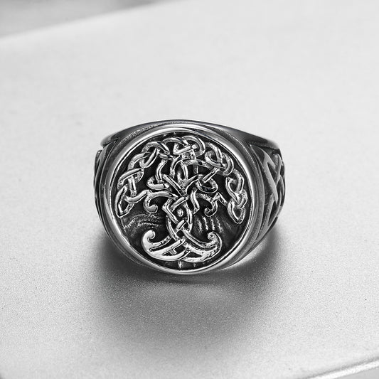 Tree Of Life Titanium Steel Material Rings