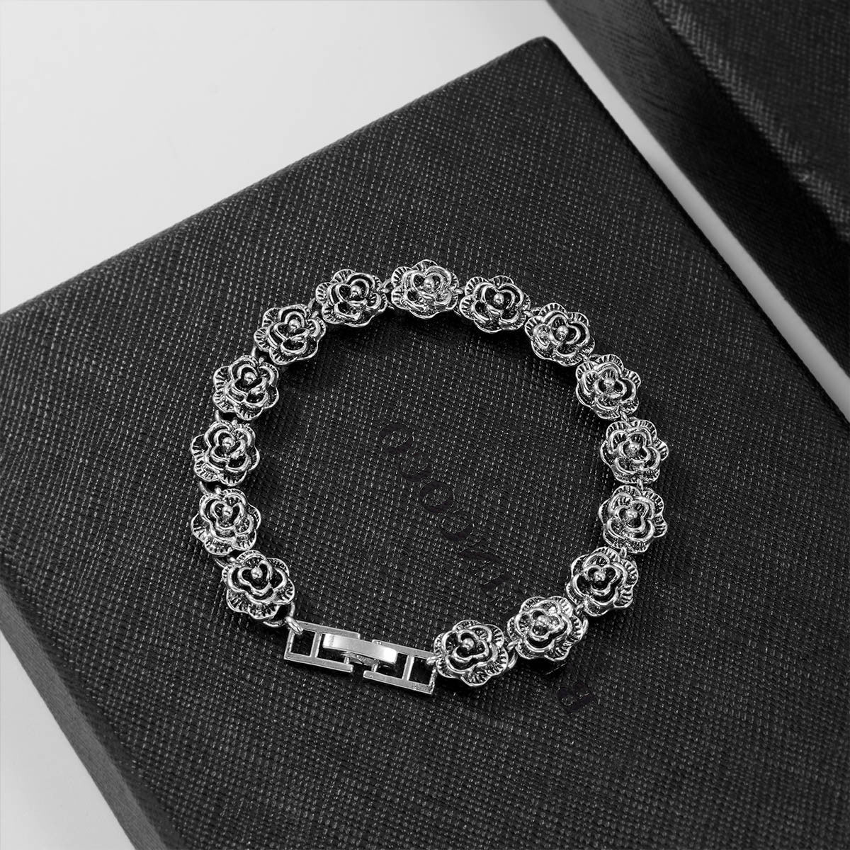 Black Rose Cuban Personalized Hip Hop Street Bracelets