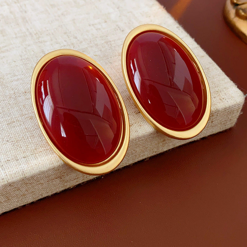 Women's Needle Round Curved Geometric Ear Retro Personalized Temperamental Light Luxury Earrings