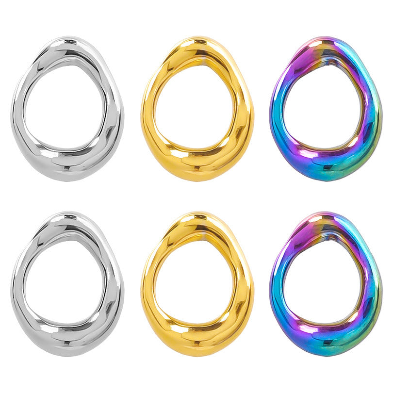 Stainless Steel Fashion Geometric Ellipse Parts Necklace