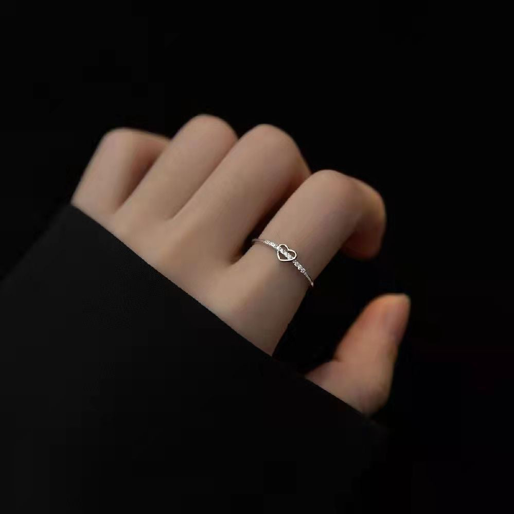 Hollow Out Love Heart-shaped Female Design Rings