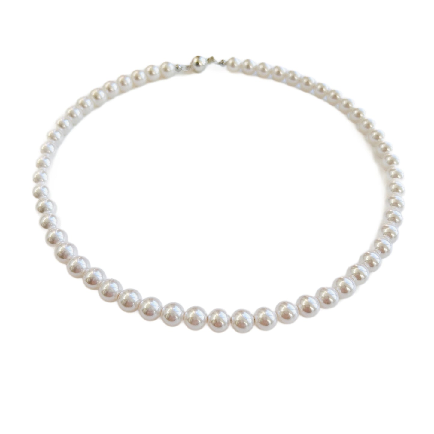 Pearl Female Clavicle Chain Fine Sier Lock Simple Magnetic Necklace