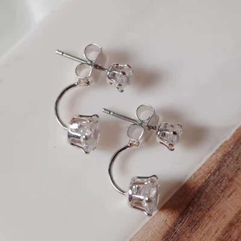 Zircon Temperament Wild Pair Of Shiny Crystal Exquisite Earrings