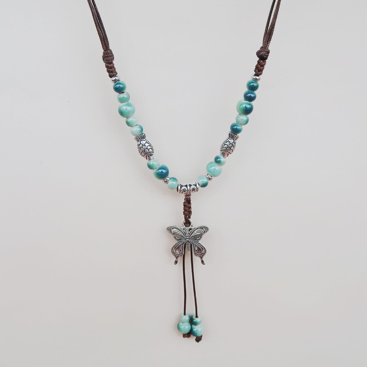 Women's Butterfly Braided Rope Chinese Ethnic Retro Light Luxury High-grade Necklace