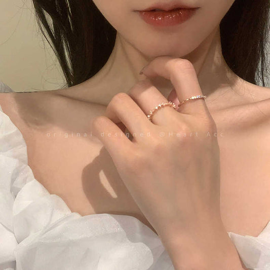 Wall Push Super Sier Simple High Sense Refined Zircon Rings
