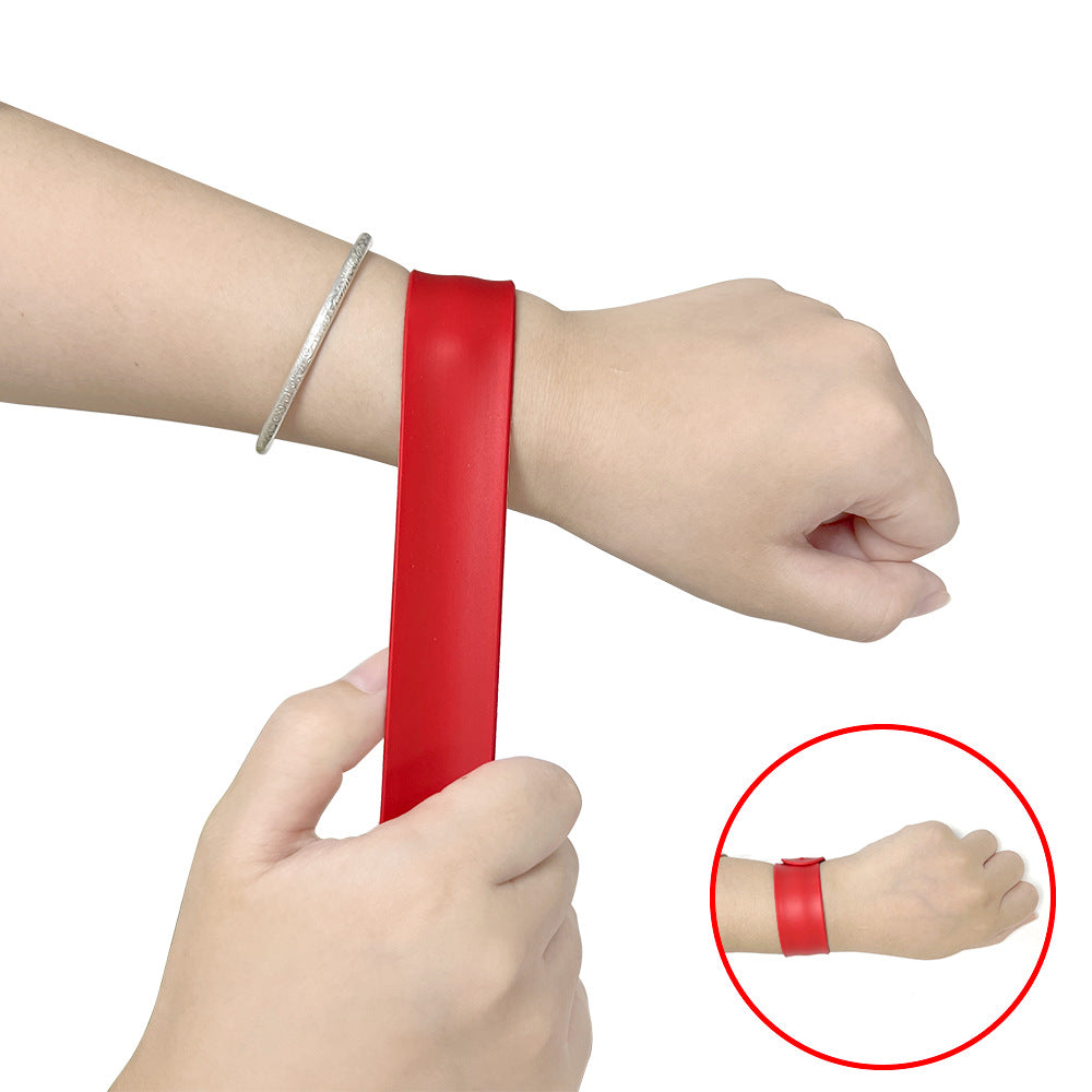 Children's Gel Slap Wristband Solid Color Snap Hand Bracelet