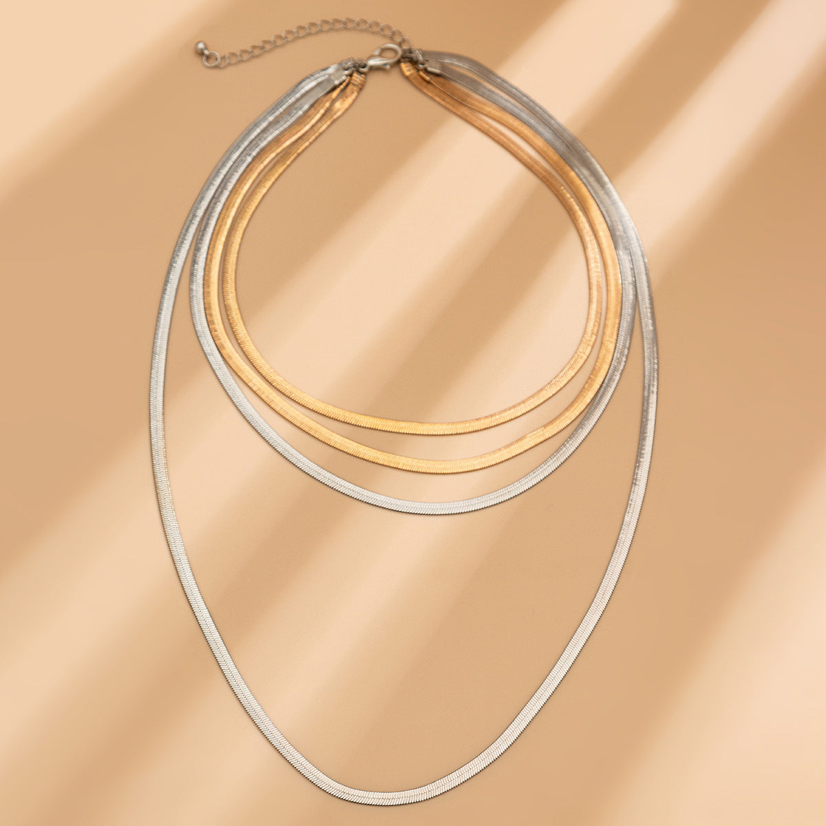 Style Flat Snake Bone High-grade Tassel Multilayer Necklaces