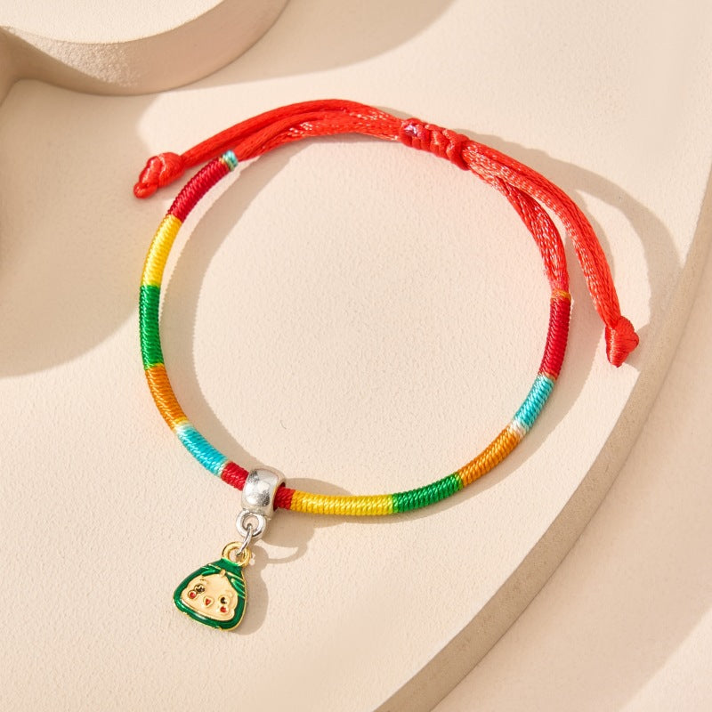 Children's Boat Festival Colorful Rope Hand-woven Alloy Bracelet