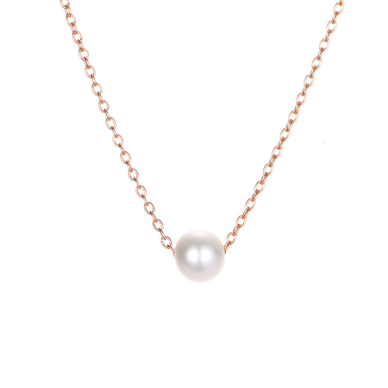 Women's Baroque Pearl Simple Stainless Steel Clavicle Necklaces