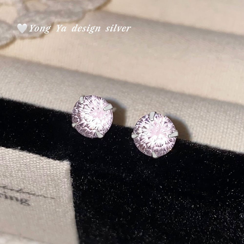 Fireworks Color Zircon Ear Colorful Gentle Stud Earrings