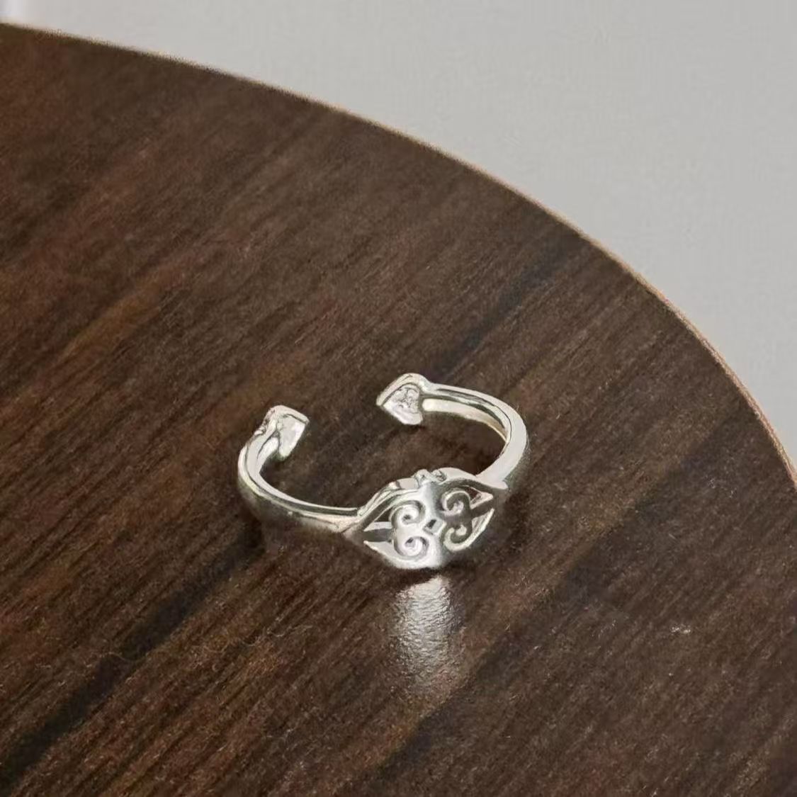 Kazakh Element Open Ethnic Style Simple Niche Index Ring