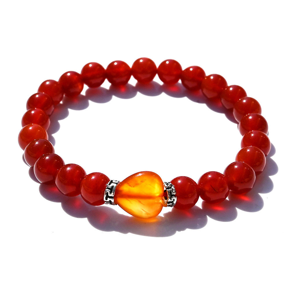 Agate Amethyst Yard Love Heart Tigereye Head Bracelets