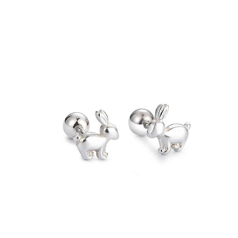 Of White Fungus Bone Nail Female Korean Cartoon Animal Earrings