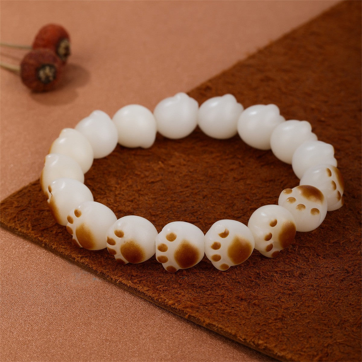 God Of Wealth Lotus Bodhi White Jade Bracelets