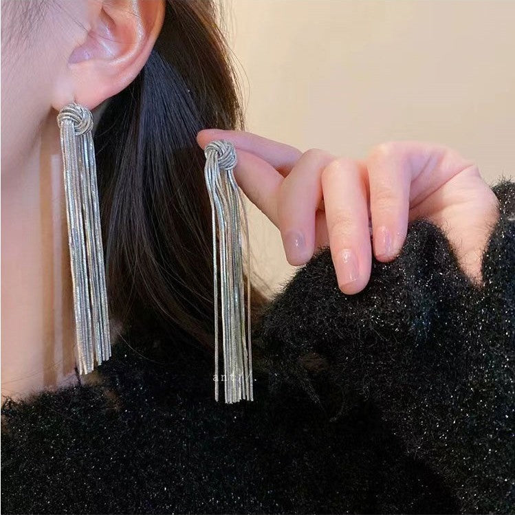 Women's Exaggerated Personalized Geometric Chain Long Tassel Earrings