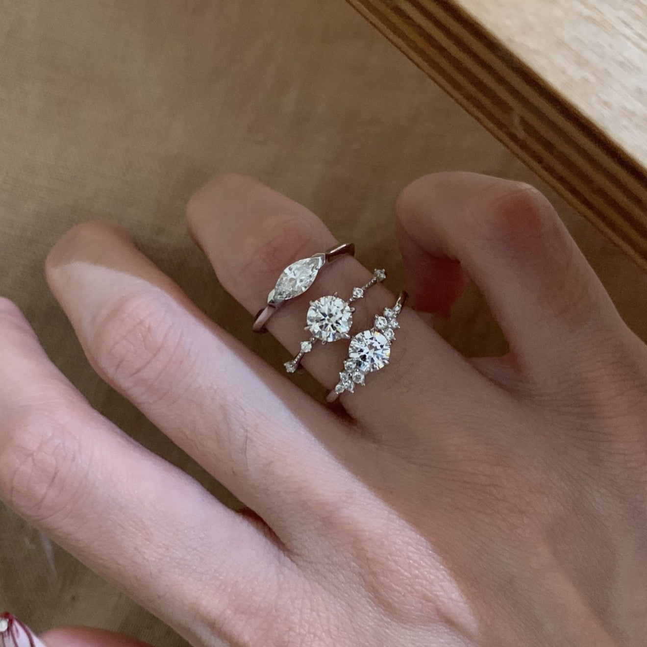 Women's Round Diamond Open-end Zircon Korean Style Cool Feeling Exquisite Fine Ring