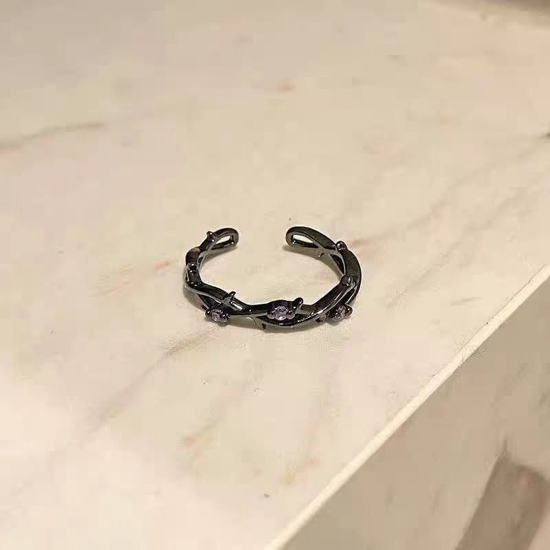Retro Goth Gothic Butterfly Open Niche Ring