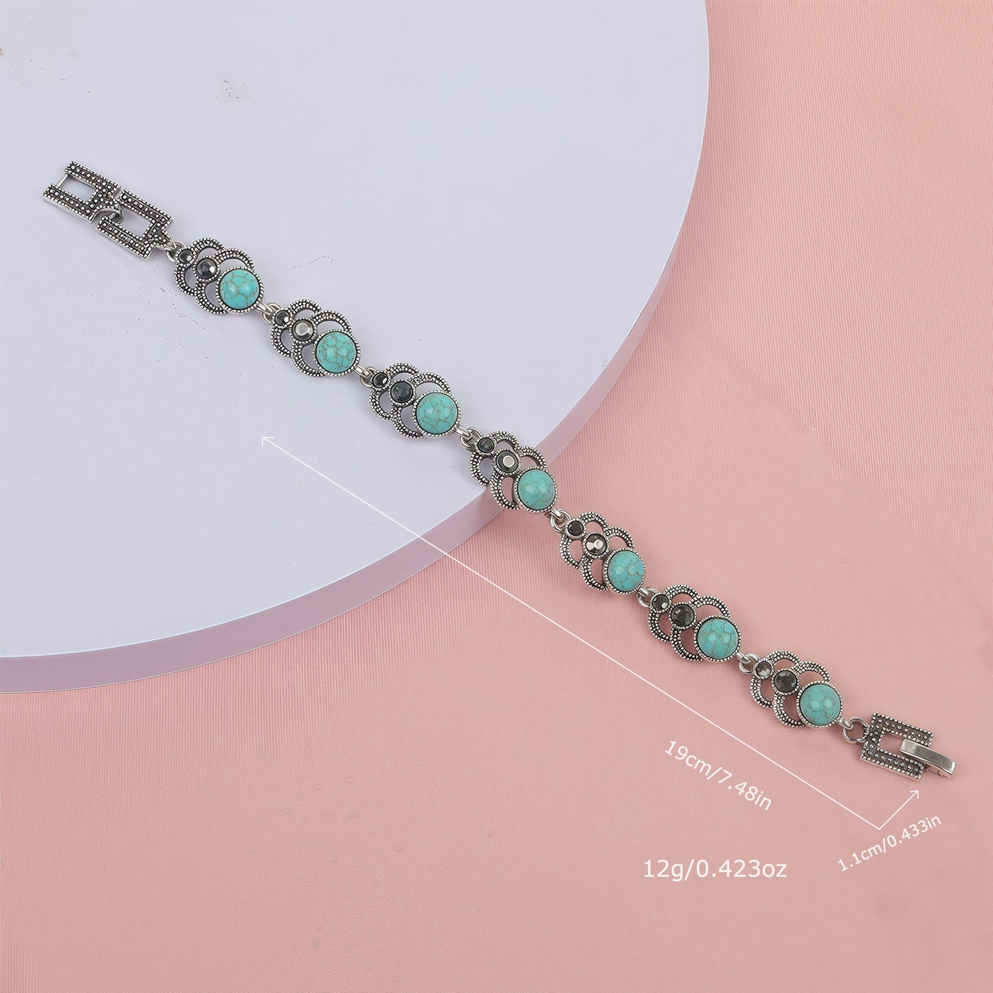 Women's Personality Retro Ethnic Style Inlaid Turquoise Bracelet