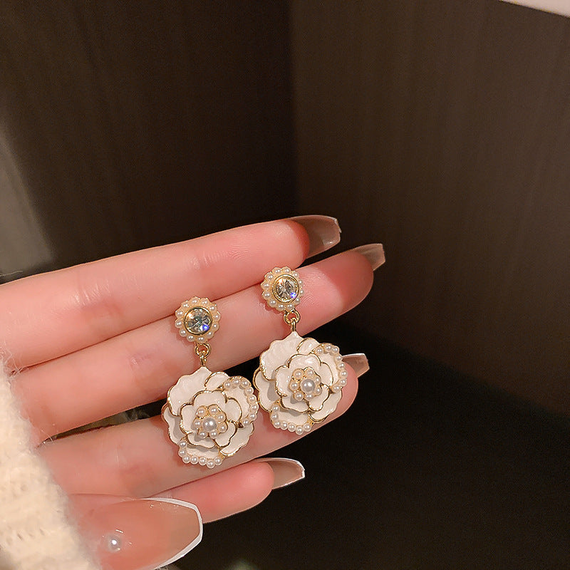 Women's Sier Crystal Flowers Exquisite Sweet Light Rings