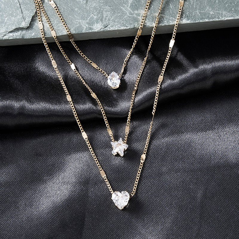 Fashion Simple Five-pointed Star Heart Water Pendants