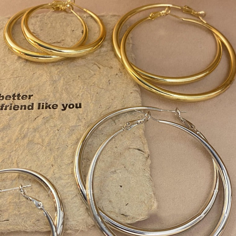 Sier Needle Exaggerated Round Simple Fashion Personalized Cold Style Ear Bracelets