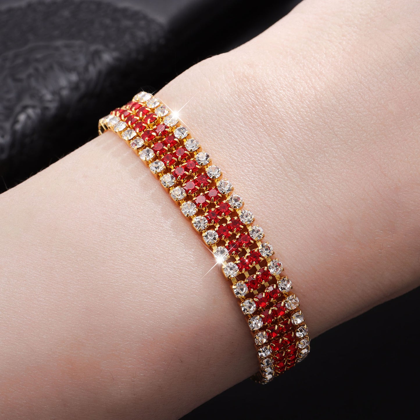 Women's Luxury Roman Crystal Gold Simple Full Diamond Bracelets