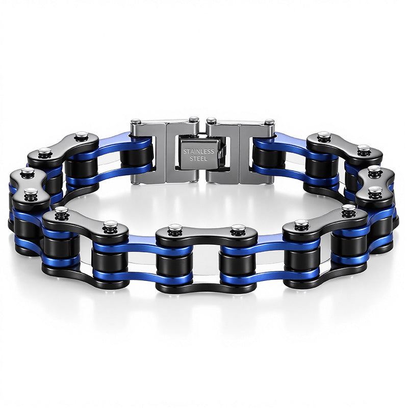 Men's Steel Handmade Motorcycle Punk Bicycle Couple Bracelets