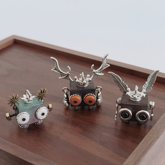 Personality Handmade Wooden Robot Hangings Accessories Pendants