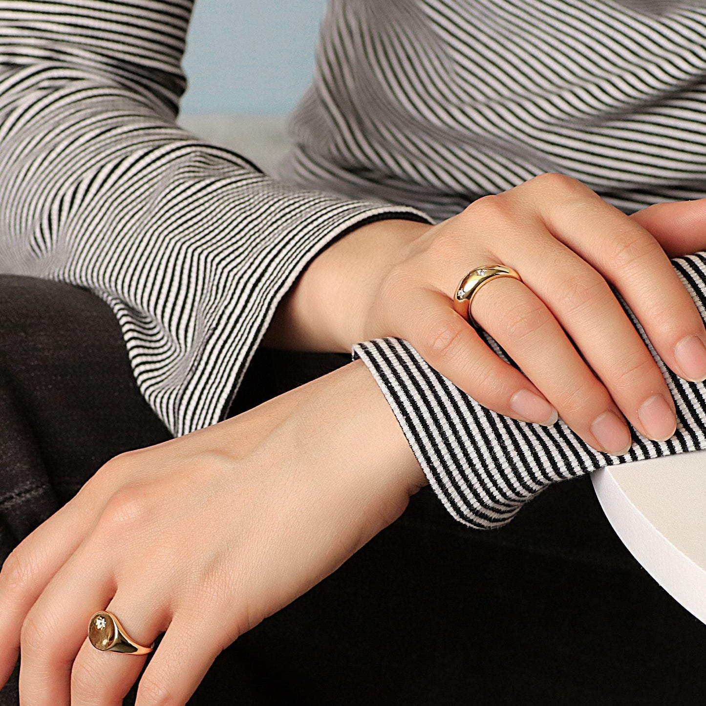 Graceful Pretty Geometric Star Zircon Fashion Rings