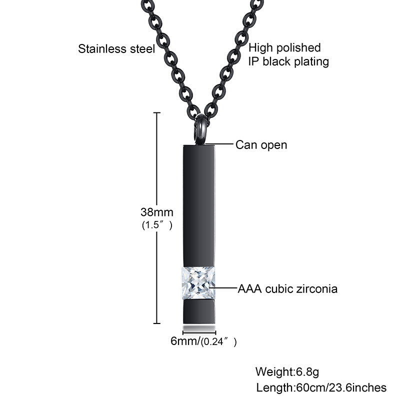 Steel Elegant Geometric Commemorative Birthday Stone Necklaces