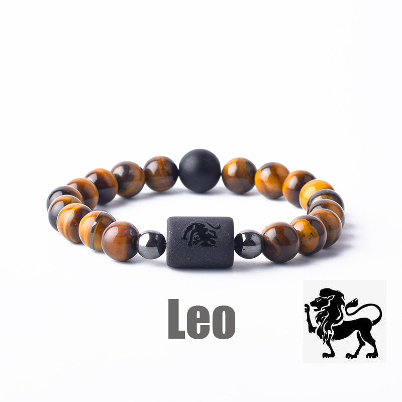 Constellation Natural Stone Beaded Twee Tigereye Bracelet