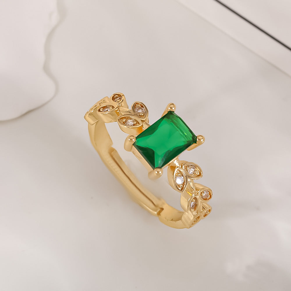 Women's Open-end Zircon Fashionable Classy Simple Cold Feeling Goddess Rings