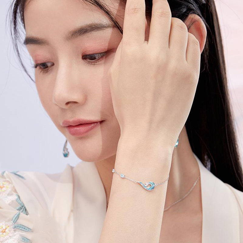 Han Chinese Clothing Walking In The Waves Niche Female Girlfriends Bracelet