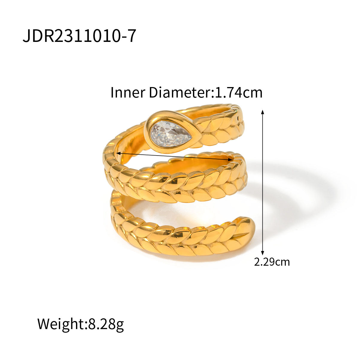 Open-end Zircon Titanium Steel No Fading Wind Simple Rings