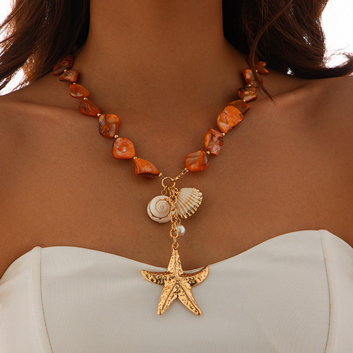 Wind Shell Patch Starfish Temperament Vacation Necklaces