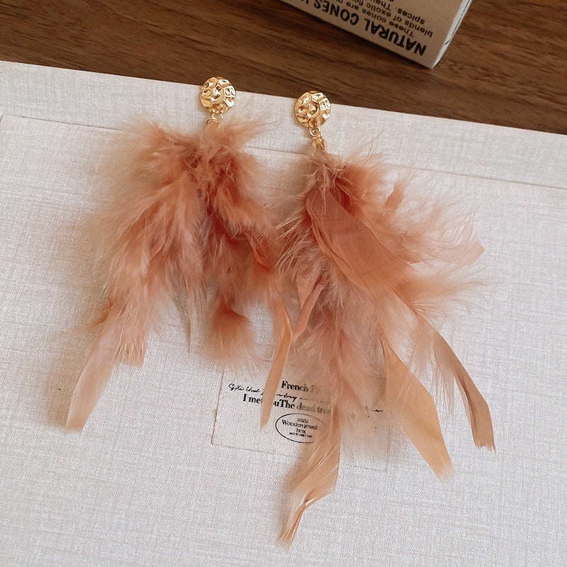 Cheese Pleated Fashionable Casual Style Ear Hook Earrings