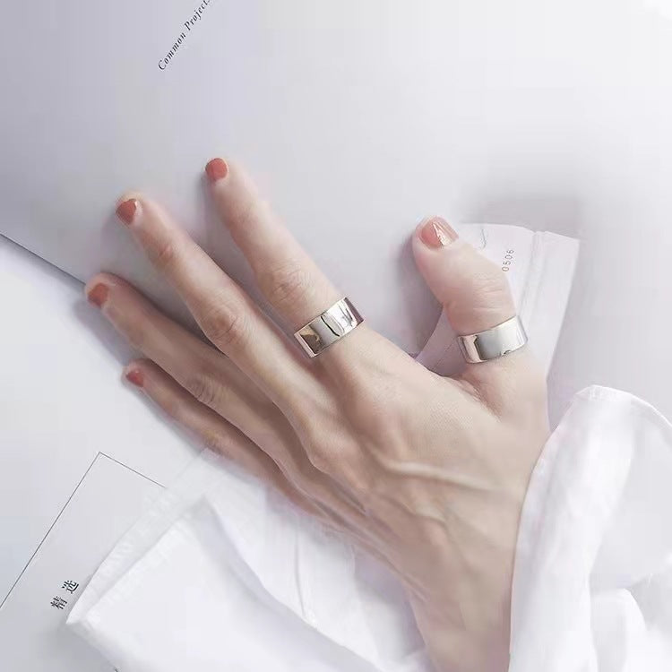 Korean Style Simple Graceful Glossy Fashion Creative Flat Unisex Rings
