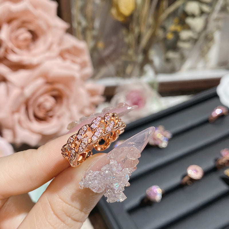 Camellia French Entry Lux Meteor Row Diamond Female Rings