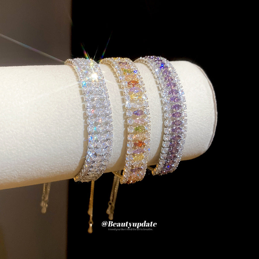 Real Gold Electroplated Dopamine Zircon Luxury Bracelet
