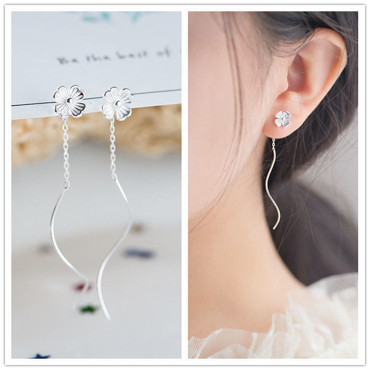 Women's Sterling Sier Egg Yolk Flower Trendy Summer Ear Line