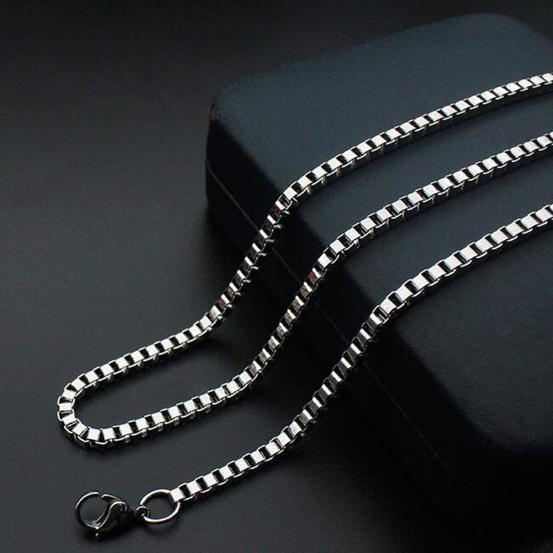 Steel Vacuum Plating Box Chain Fashion Simple Without Necklace