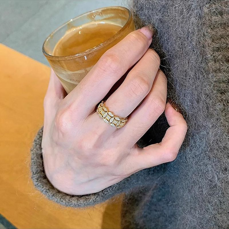 Dynasty Five Coins Female Retro Exquisite Niche Ring