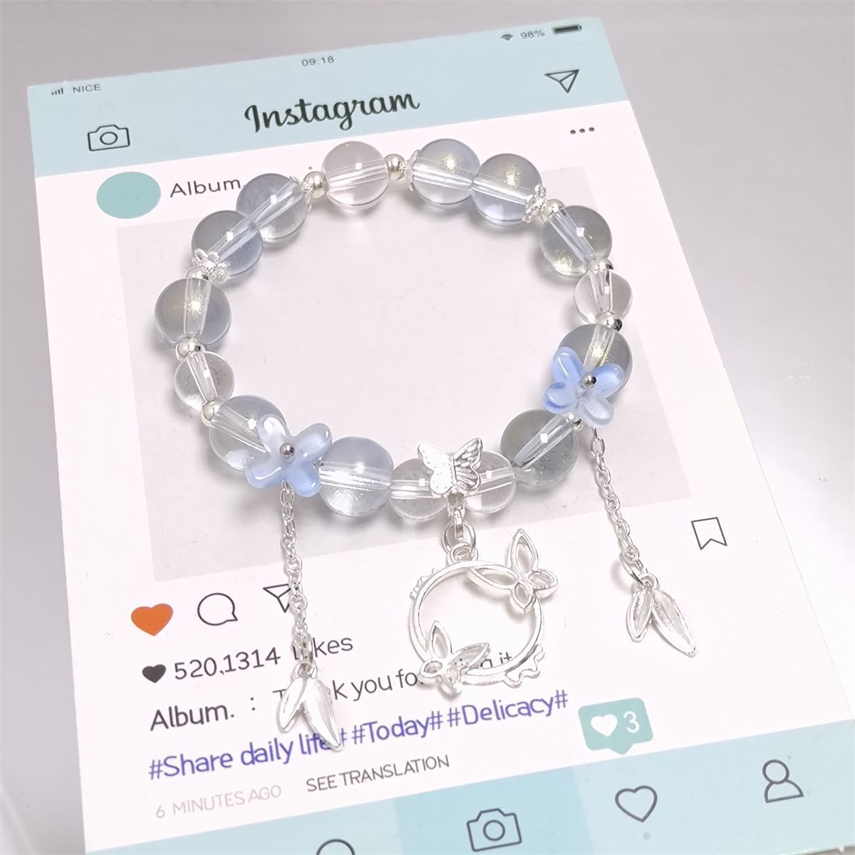 Children's Crystal Peach Blossom Butterfly Super Fairy Bracelets